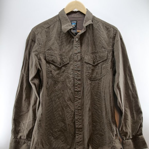 KUHL Men’s M Button Front Shirt‎ Brown Patch Pocket Casual Outdoors 100% Cotton